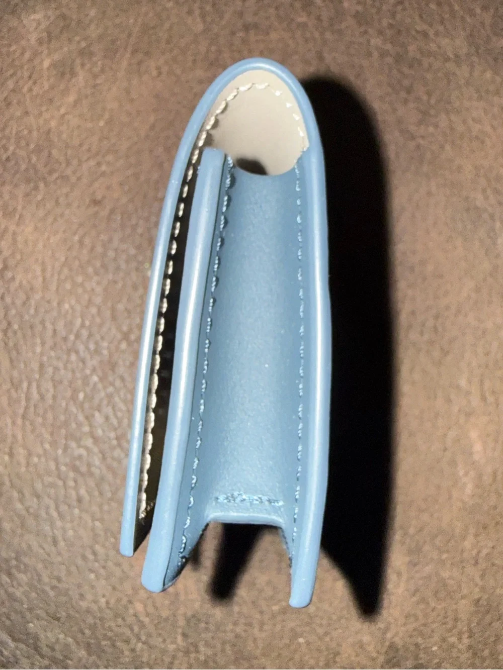 Zac Posen Eartha Grey/Gray Leather Card Wallet with Gold Clasp Hardware